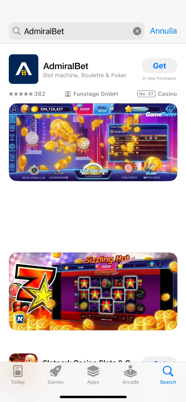 AdmiralBet è pronta su iPhone con download diretto da App Store.