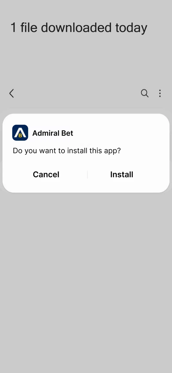 Install AdmiralBet and immediately find the icon on your screen.