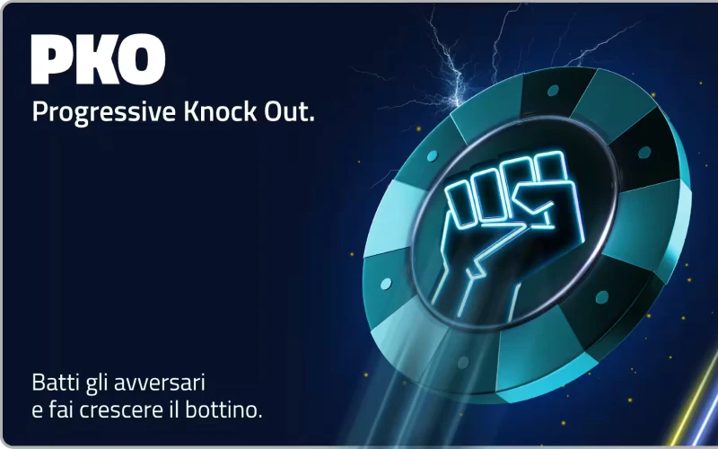 Scopri di più sul torneo Progressive Knock Out (PKO) nel casinò online AdmiralBet.