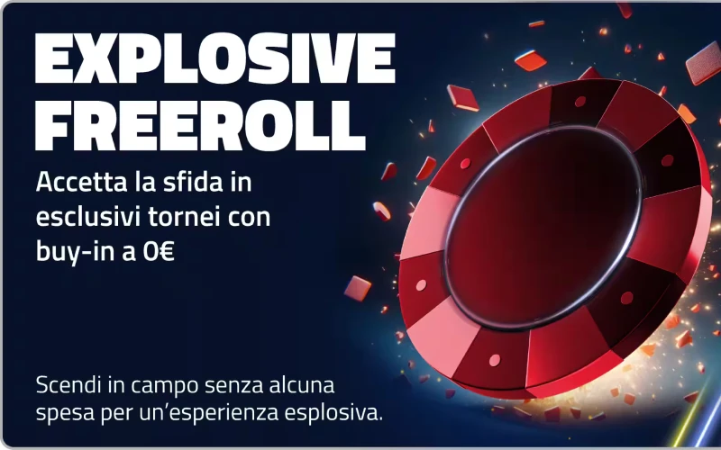 Nel casinò online AdmiralBet puoi trovare il torneo di poker Tornei Freeroll Esplosivi.