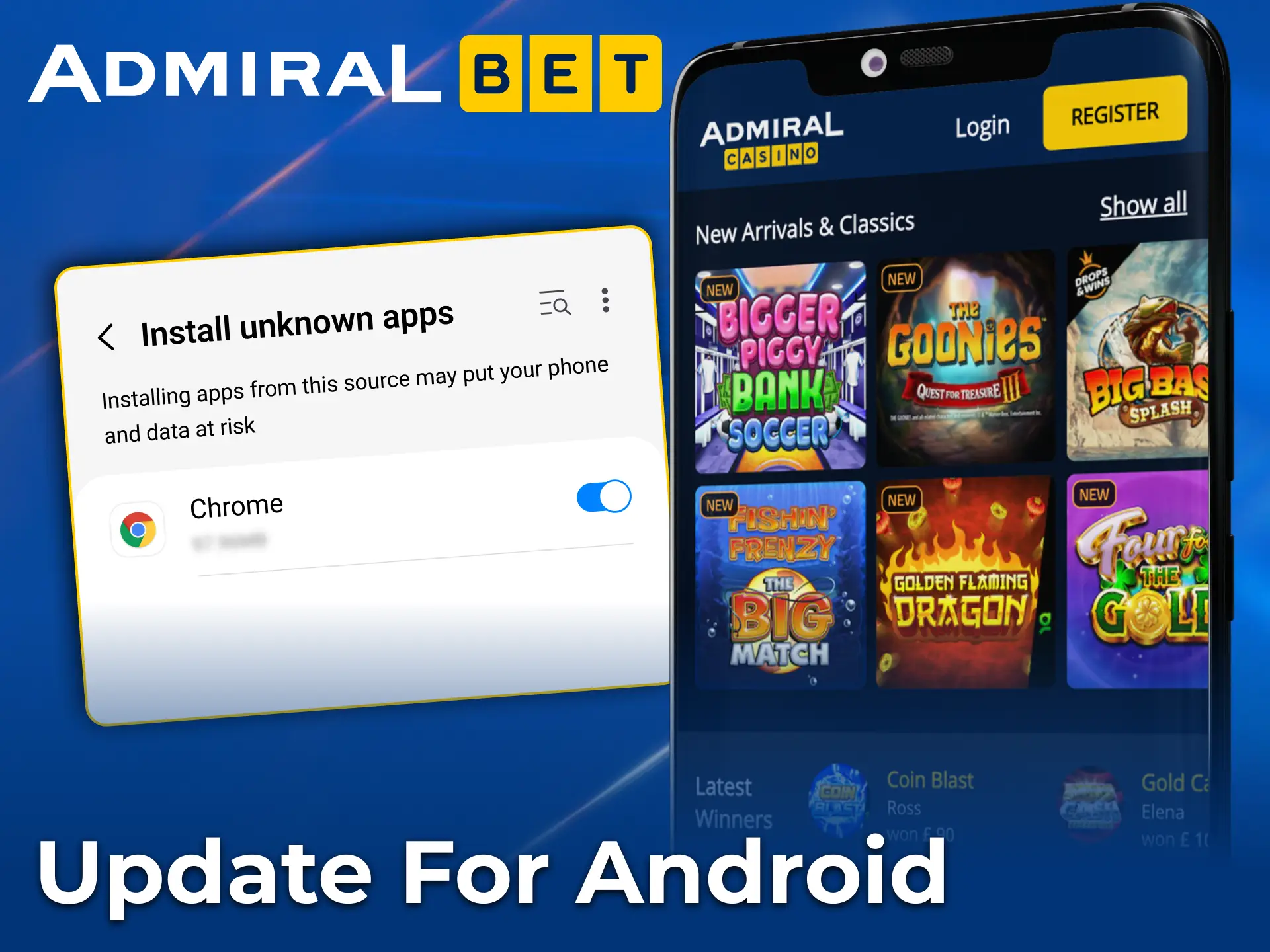AdmiralBet updates Android app with direct download from site.