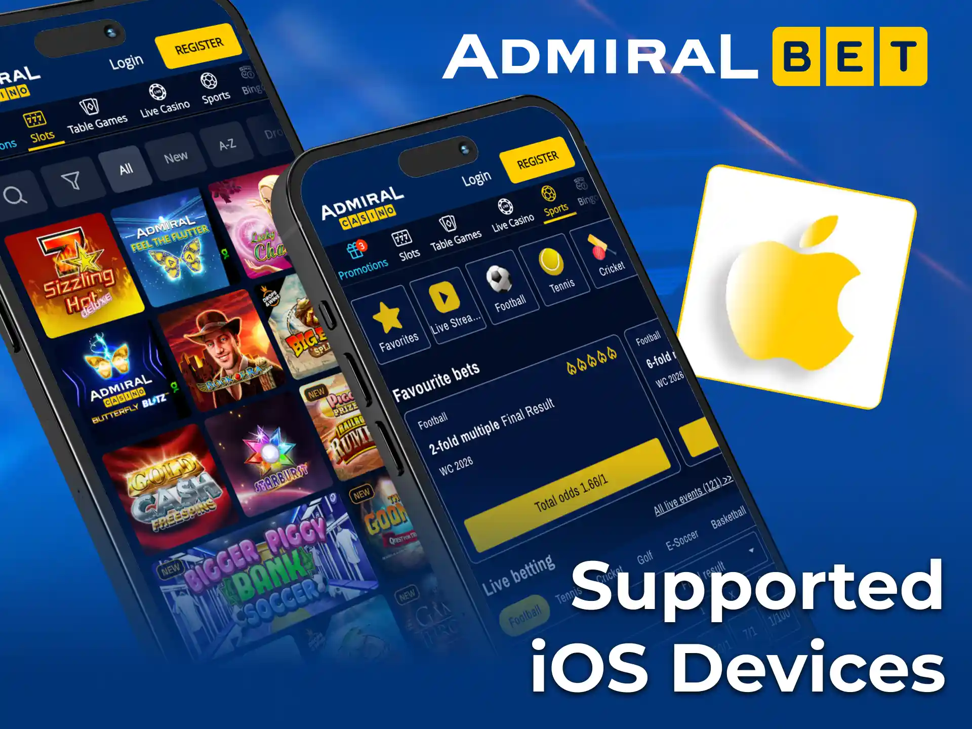 Enjoy flawless gameplay on iOS with the AdmiralBet optimized app.